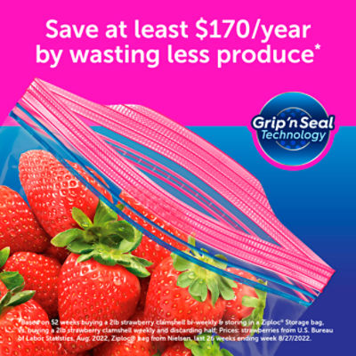 Ziploc Brand Storage Quart Bags, Plastic Storage Bags for Food, 48 Count