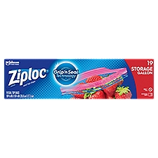 Ziploc Brand Storage Gallon Bags, Large Storage Bags for Food, 19 Count