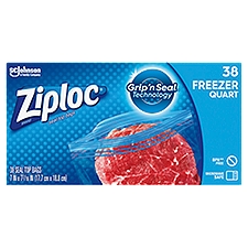 Ziploc Freezer Bags, Quart, 38 Each