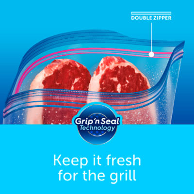 Ziploc® Brand Freezer Bags with Grip 'n Seal Technology, Quart, 38 Count