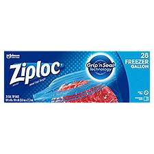 Ziploc® Brand Freezer Bags with Grip 'n Seal Technology, Gallon, 28 Count, 28 Each