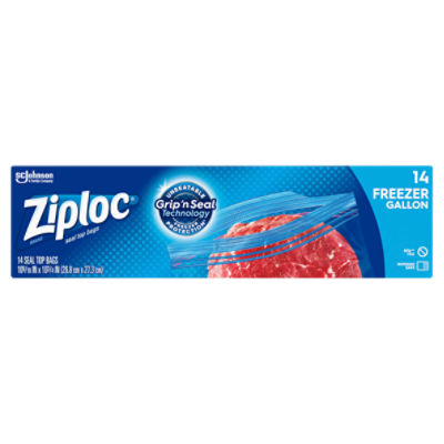 Ziploc Brand Freezer Gallon Bags, Large Food Storage Bags, 14 Count