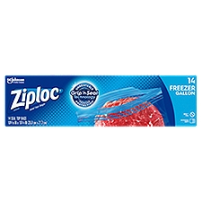 Ziploc Brand Gallon with Grip 'n Seal Technology, Freezer Bags, 14 Each