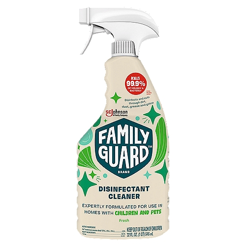 FamilyGuard Brand Disinfectant Cleaner, 32 ounce (496g), Fresh.