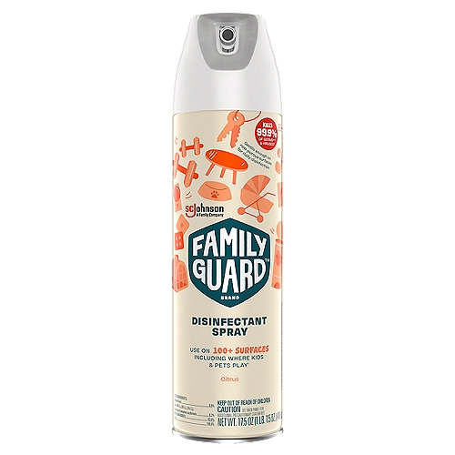 FamilyGuard Brand Disinfectant Spray 17.5 ounce (496g), Citrus.