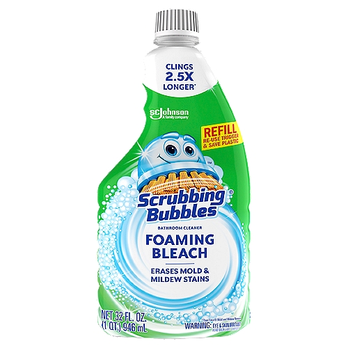 Scrubbing Bubbles Foaming Bleach Bathroom Cleaner, Refill Bottle, 32 oz