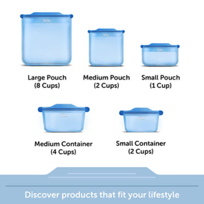 Ziploc Endurables Large Pouch, 8 Cups, Reusable Silicone Bag,All On One  Solution