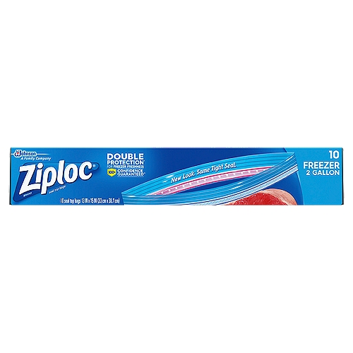 Ziploc Freezer 2 Gallon Seal Top Bags, 10 count