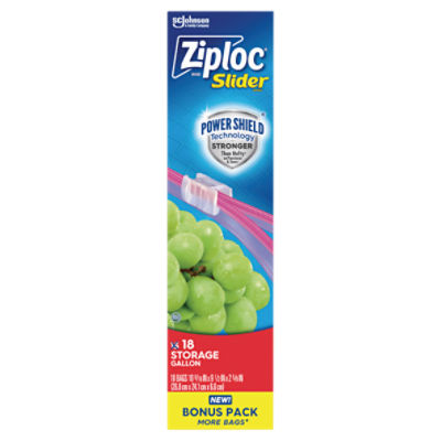 Ziploc Storage Gallon Slider Bags Bonus Pack, 18 count