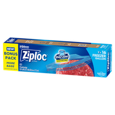 Ziploc Freezer Gallon Seal Top Bags, 16 count
