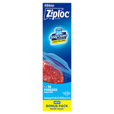Ziploc Freezer Gallon Seal Top Bags, 16 count