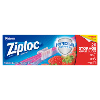 Ziploc® Brand Slider Storage Bags with Power Shield Technology, Quart, 20  Count, Shop