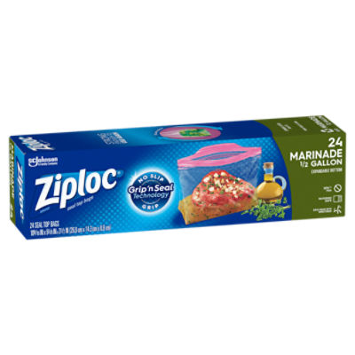Ziploc All Purpose Marinade Bags, 1/2 Gallon, 24 ct