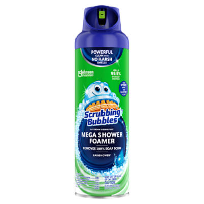 Scrubbing Bubbles Mega Shower Foamer Aerosol, Disinfectant Shower Cleaner, Rainshower Scent, 20 oz