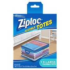 Ziploc® Flexible Totes, X-Large, 1 CT, Easy-Close Zipper, Soft-Sided, Rectangular Bags, 1 Each