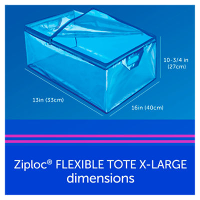 Ziploc 71597 Flexible Tote, XL, Plastic, Clear Blue