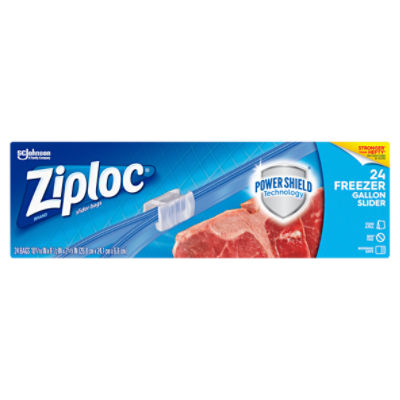 Ziploc® Brand Slider Freezer Gallon Bags, Zipper Storage Bags, 24 Count