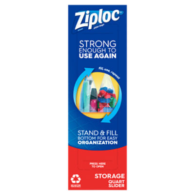 Ziploc Slider Storage Quart Bags with Power Shield Technology, 42 Count