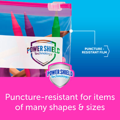 Ziploc Slider Storage Quart Bags with Power Shield Technology, 42 Count