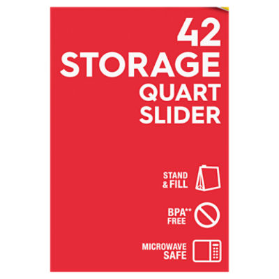 Ziploc Slider Storage Quart Bags with Power Shield Technology, 42 Count
