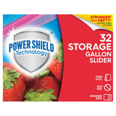  Ziploc Gallon Food Storage Slider Bags, Power Shield Technology  for More Durability, 32 Count : Health & Household