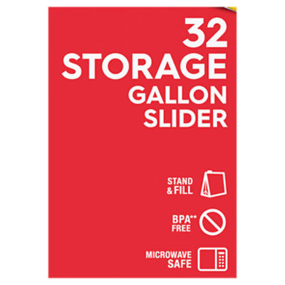 Ziploc Slider Bags, Storage, Gallon - 32 bags