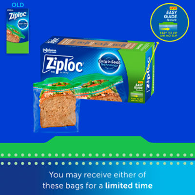 [2 Pack] Disposable Plastic Resealable Sandwich Bags - Food Storage Kosher  Grip N Zip Bags - Great for Snacks, Food Prep, Travel, Meal Prep, School