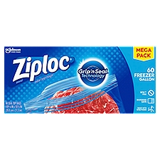 Ziploc® Brand Freezer Bags Mega Pack, Gallon, 60 Count