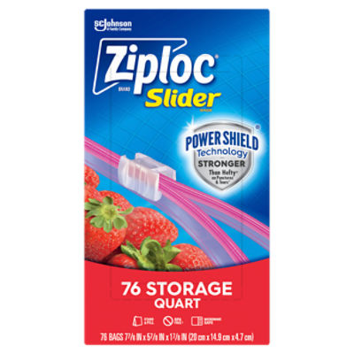 Ziploc Brand Slider Storage Quart Bags, Zipper Storage Bags, 76 Count