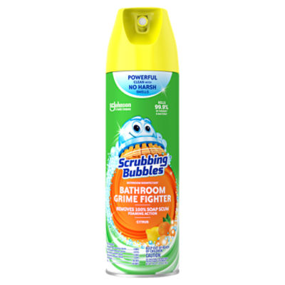 Scrubbing Bubbles Bathroom Grime Fighter Aerosol, Disinfectant Spray;Bathroom Cleaner, Citrus, 20 oz