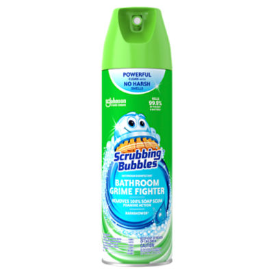Scrubbing Bubbles Bathroom Grime Fighter Aerosol, Disinfectant Spray, Rainshower, 20 oz