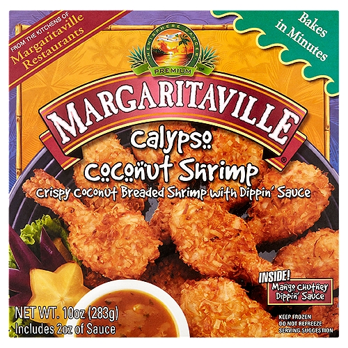 Margaritaville Calypso Coconut Shrimp, 10 oz
Crispy Coconut Breaded Shrimp with Dippin' Sauce