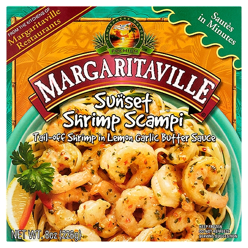 Margaritaville Sunset Shrimp Scampi, 8 oz
Tail-off Shrimp in Lemon Garlic Butter Sauce