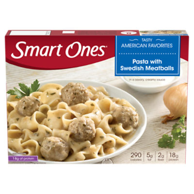 Smart Ones Pasta with Swedish Meatballs & Creamy Sauce Frozen Meal, 9.12 oz Box, 9.12 Ounce