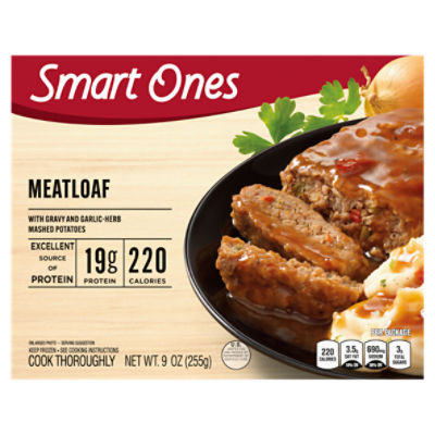 Smart Ones Meatloaf with Gravy & Garlic-Herb Mashed Potatoes Frozen Meal, 9 oz Box