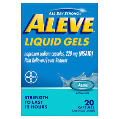 Aleve All Day Strong Pain Reliever/Fever Reducer Liquid Gels Capsules, 220 mg, 20 count, 20 Each
