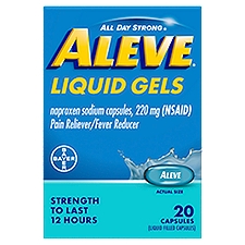 Aleve All Day Strong Pain Reliever/Fever Reducer 220 mg, Liquid Gels Capsules, 20 Each