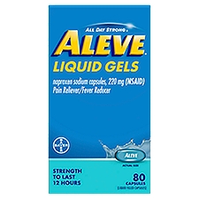Aleve All Day Strong Liquid Gel 220 mg, Capsules, 80 Each