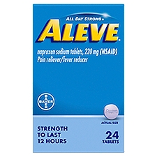 Aleve All Day Strong Naproxen Sodium Tablets, 220 mg, 24 count, 24 Each