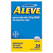 Aleve All Day Strong Naproxen Sodium 220 mg, Caplets, 24 Each