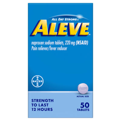 Aleve All Day Strong Naproxen Sodium Tablets, 220 mg, 50 count