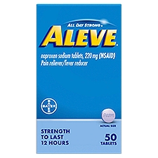Aleve All Day Strong Naproxen Sodium Tablets, 220 mg, 50 count, 50 Each