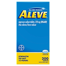 Aleve All Day Strong Naproxen Sodium Caplets, 220 mg, 200 count