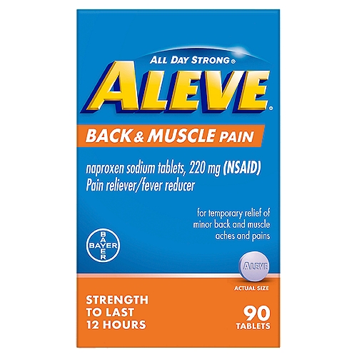 Aleve All Day Strong Back & Muscle Pain Tablets, 220 mg, 90 count