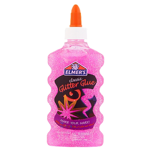 Elmer's Classic Pink Glitter Glue, 6 fl oz
