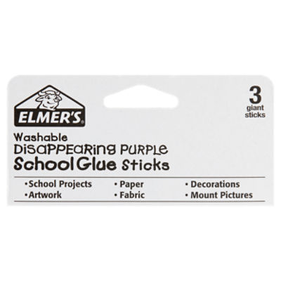 Elmer's Disappearing Purple All Purpose Glue Sticks, Purple to
