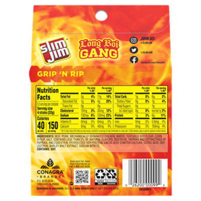 Slim Jim Spicy Snack Size Smoked Meat Sticks, Keto Friendly, 7.28