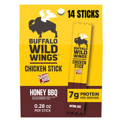 Slim Jim Buffalo Wild Wings Honey BBQ Seasoned Chicken Stick, 0.28 oz, 14 count