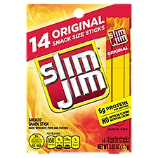 Slim Jim Original Smoked Snack Stick, 0.28 oz, 14 count, 3.92 Ounce