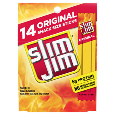 Slim Jim Original Smoked Snack Stick, 0.28 oz, 14 count